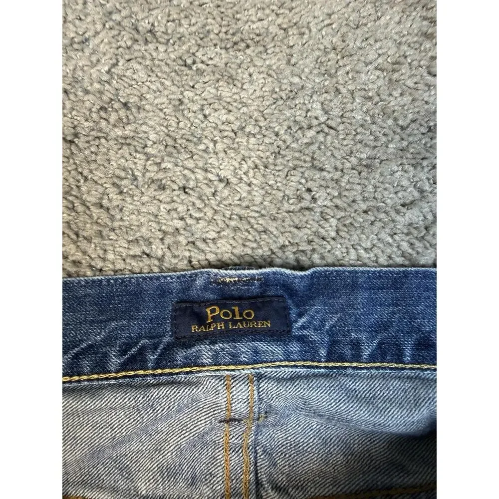 Polo Ralph Lauren Jeans Mens 40x32 Blue Varick Slim Straight Light Wash